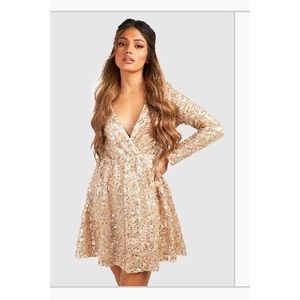 NWT-Boutique Sequin Wrap Dress